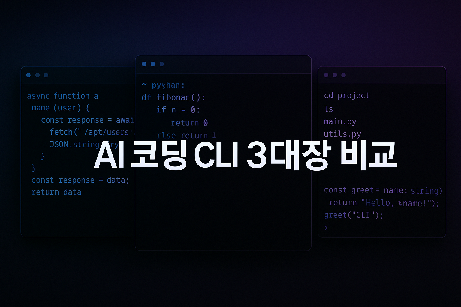 AI 코딩 CLI 3대장 비교